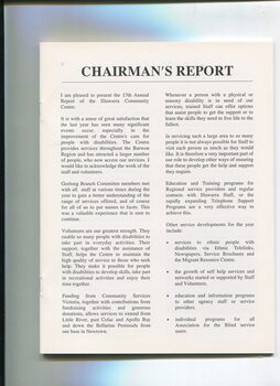 Chairman's report outlining activities during the year