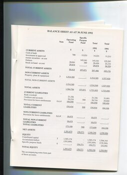 Balance Sheet for the financial year