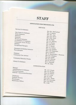 Listing of staff with position title