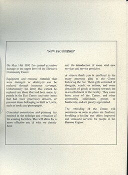 Information about the fire that damaged the upper level of the building