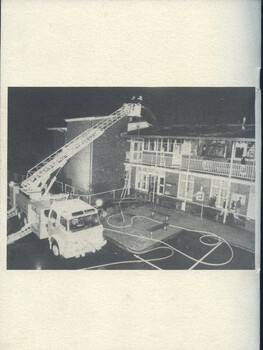 Photograph of fire fighters putting out the fire at Illawarra