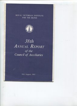 Dark blue cover with white writing and RVIB logo