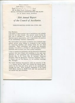 President's report of achievements by auxiliaries for the year