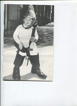 Child wearing MBF polished helmet, belt and boots
