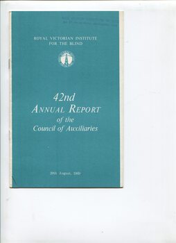Green cover with white writing and RVIB logo