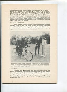 Chairman's report with image of two Ballarat and Queen's Anglican Grammer school boys and Peter McGeary and Helen Greenwood