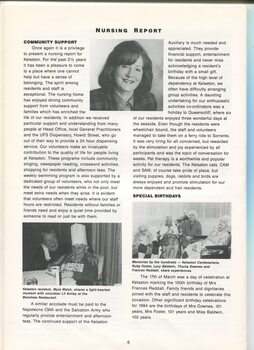 Nursing report with images of Helen Hovey, Myra Walsh, Lil Ainley, Ruby Foster, Lucy Baldwin, Thurza Downes and Frances Reddall