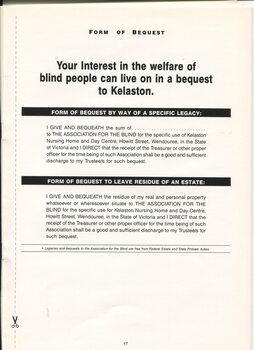 Information on how to give a bequest to Kelaston