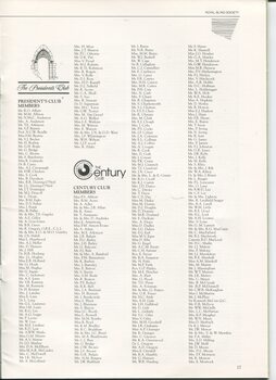 President's Club and Century Club members