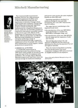 Update on manufacturing department with image of Graeme Tucker and staff on the factory floor