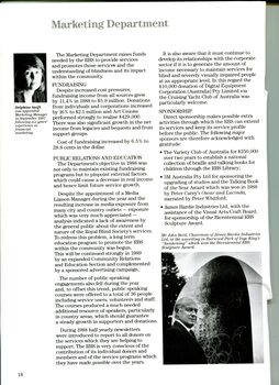 Update on the marketing department with image of Delphine Swift and John Reid unveiling the winning RBS Sculpture award