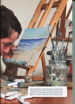 James Norquay painting on a canvas