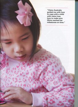 Olivia Chan playing with a pink tea set and dressed in pink