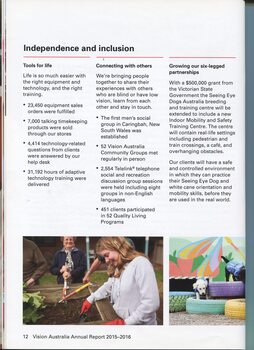 The year in review - independence and inclusion with images of woman gardening and SEDA puppies playing amongst coloured tires