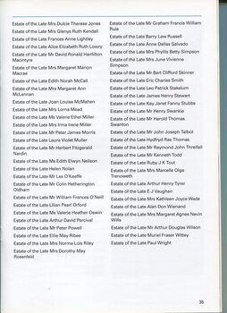 Listing of Gifts in Wills