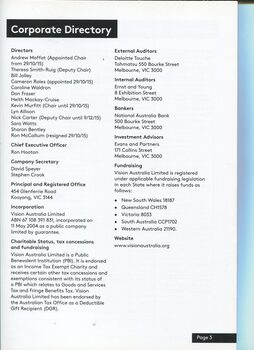 Corporate directory of directors, CEO, secretary, external auditors and bankers