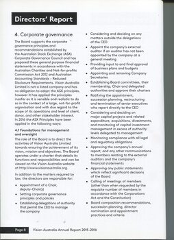 Corporate Governance information and foundation of management and oversight
