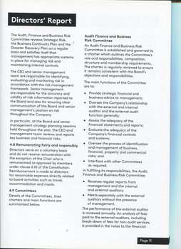Corporate Governance information including types of committees