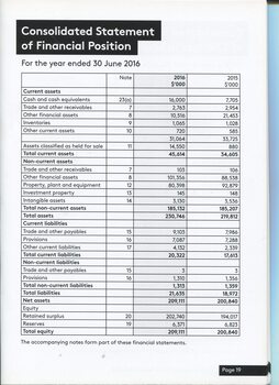 Consolidated Statement of Financial Position