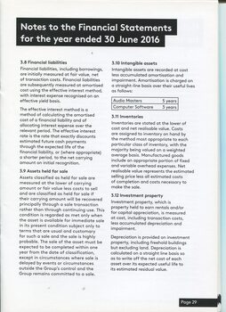 Notes to the Financial Statement 