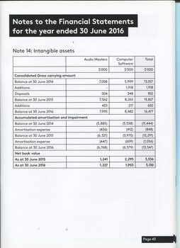 Notes to the Financial Statement 