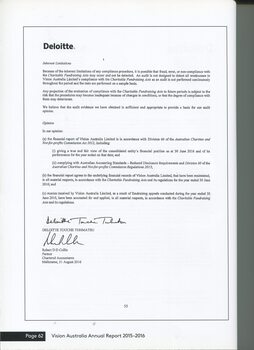 Independent Auditor's Report to Members of Vision Australia Limited