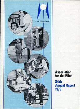 Six images showing woman in bed, walking, two men speaking, woman knitting, screen magnifier and people playing lawn bowls
