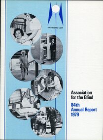 Six images showing woman in bed, walking, two men speaking, woman knitting, screen magnifier and people playing lawn bowls