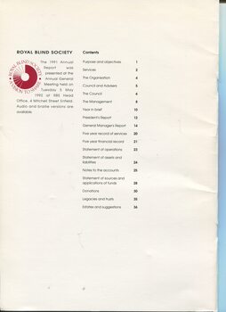 Contents listing and AGM information