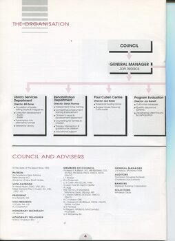 Organisational structure, council and advisors