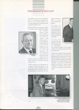 President's report with images of Max Roberts and David Powell sitting in studios