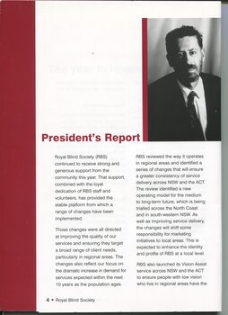 President's report with portrait of Graeme Innes