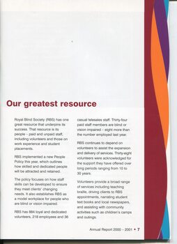 Our greatest resource of RBS are staff and volunteers