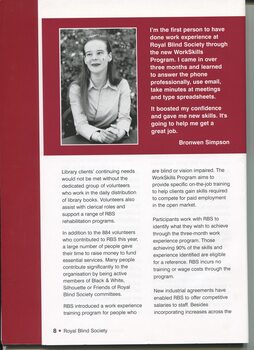 Client profile of Bronwen Simpson with portrait and discussion of staffing