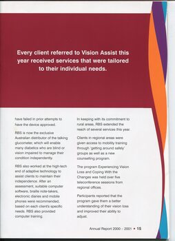 Overview of Vision Assist program at RBS
