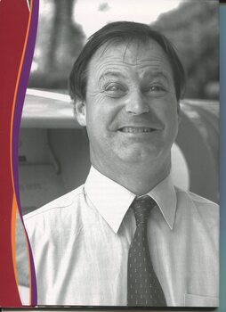 Portrait of Charlie McConnell in business shirt and tie