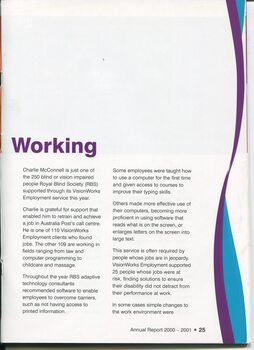 Overview of Vision Works and how it helped Charlie McConnell find employment