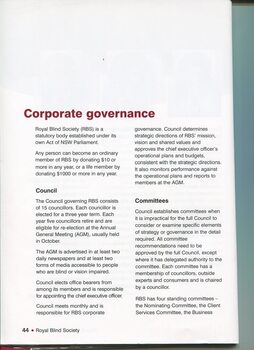 Corporate governance information including committee structure