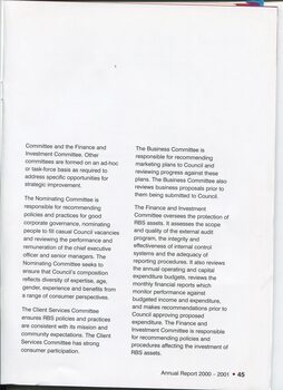 Corporate governance information including committee structure