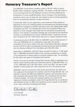 Honorary treasurer's report by CS Cullen