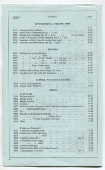 Price list of items available from RNIB