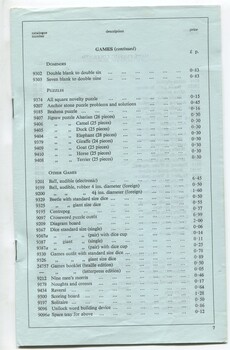 Price list of items available from RNIB