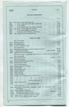 Price list of items available from RNIB