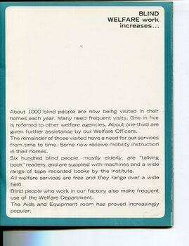 Overview of welfare work at RVIB