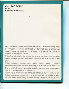 Overview of factory at RVIB and discontinuation of millet broom making
