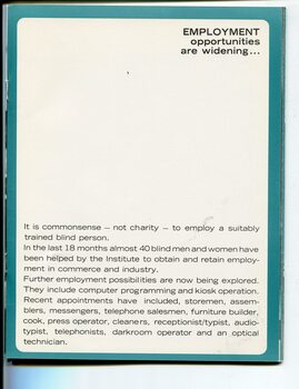 Overview of employment services at RVIB