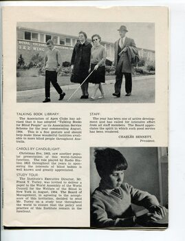 Family of four walk outside RVIB 3KZ wing and boy reading Braille