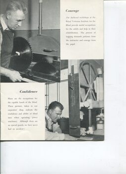 Workman using a band saw and another a timber cutting machine