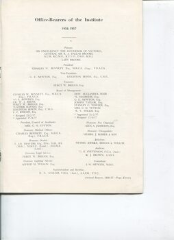 List of Main Office Bearers, including consulting medical staff and Patrons