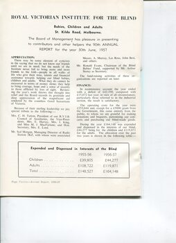 Board of Management report for the year ended 1957